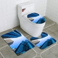 thumbnail image 1 of PUDMAD low angle view skyscrapers in Hong Kong toned modern office building 3 Piece Bathroom Rugs Set Bath Rug Contour Mat and Toilet Lid Cover, 1 of 2
