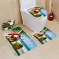 thumbnail image 1 of PUDMAD obekts 3 Piece Bathroom Rugs Set Bath Rug Contour Mat and Toilet Lid Cover, 1 of 2
