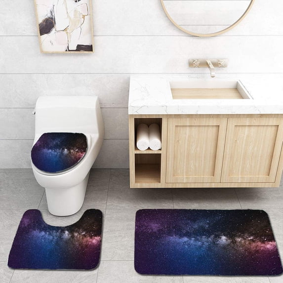 PUDMAD s Photos 3 Piece Bathroom Rugs Set Bath Rug Contour Mat and Toilet Lid Cover