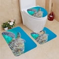 thumbnail image 1 of PUDMAD sea Turtle Closeup in Shallow sea Water Sea Turtle Closeup 3 Piece Bathroom Rugs Set Bath Rug Contour Mat and Toilet Lid Cover, 1 of 2
