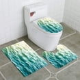 thumbnail image 1 of PUDMAD sea Wave Close up Low Angle View Vintage Style 3 Piece Bathroom Rugs Set Bath Rug Contour Mat and Toilet Lid Cover, 1 of 2