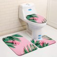 thumbnail image 1 of PUDMAD summer concept flower bloom oleander tropical arrange on pastel backgro 3 Piece Bathroom Rugs Set Bath Rug Contour Mat and Toilet Lid Cover, 1 of 2