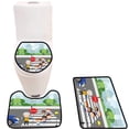 thumbnail image 1 of PUDMAD traffi guar Help School Kids Cross ROA by h a Stop Sign 3 Piece Bathroom Rugs Set Bath Rug Contour Mat and Toilet Lid Cover, 1 of 2