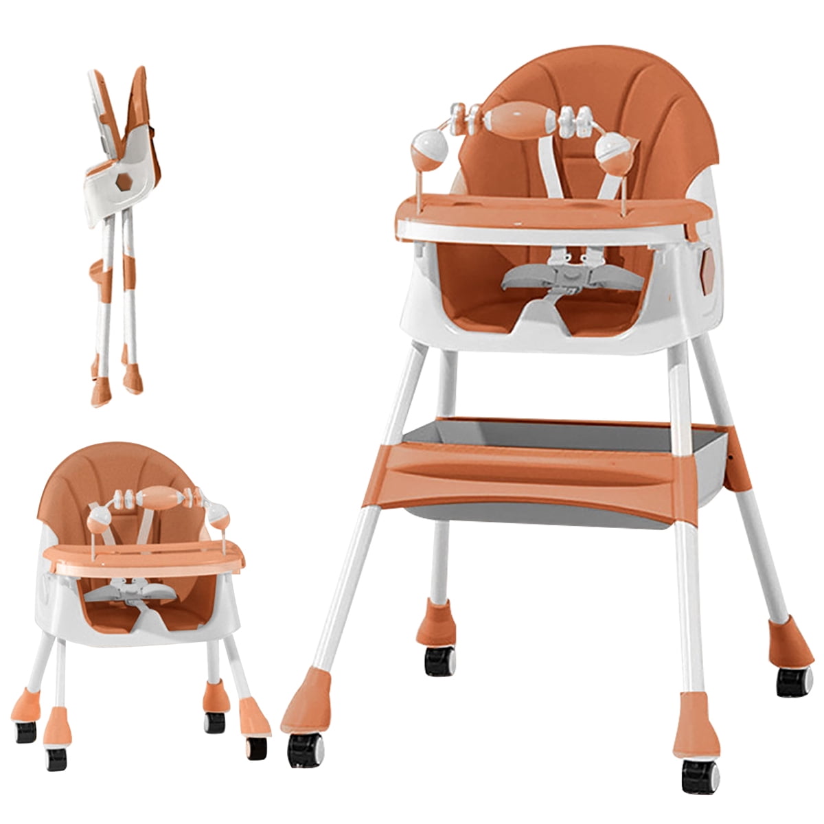 PUEDO 4-in-1 Baby High Chair Portable Toddler Dining Chairs Eat & Play ...