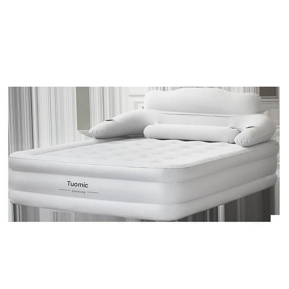PUEDO Air Mattress, Inflatable Airbed with Built-in Pump for Guest Home Camping Travel, Queen size, White