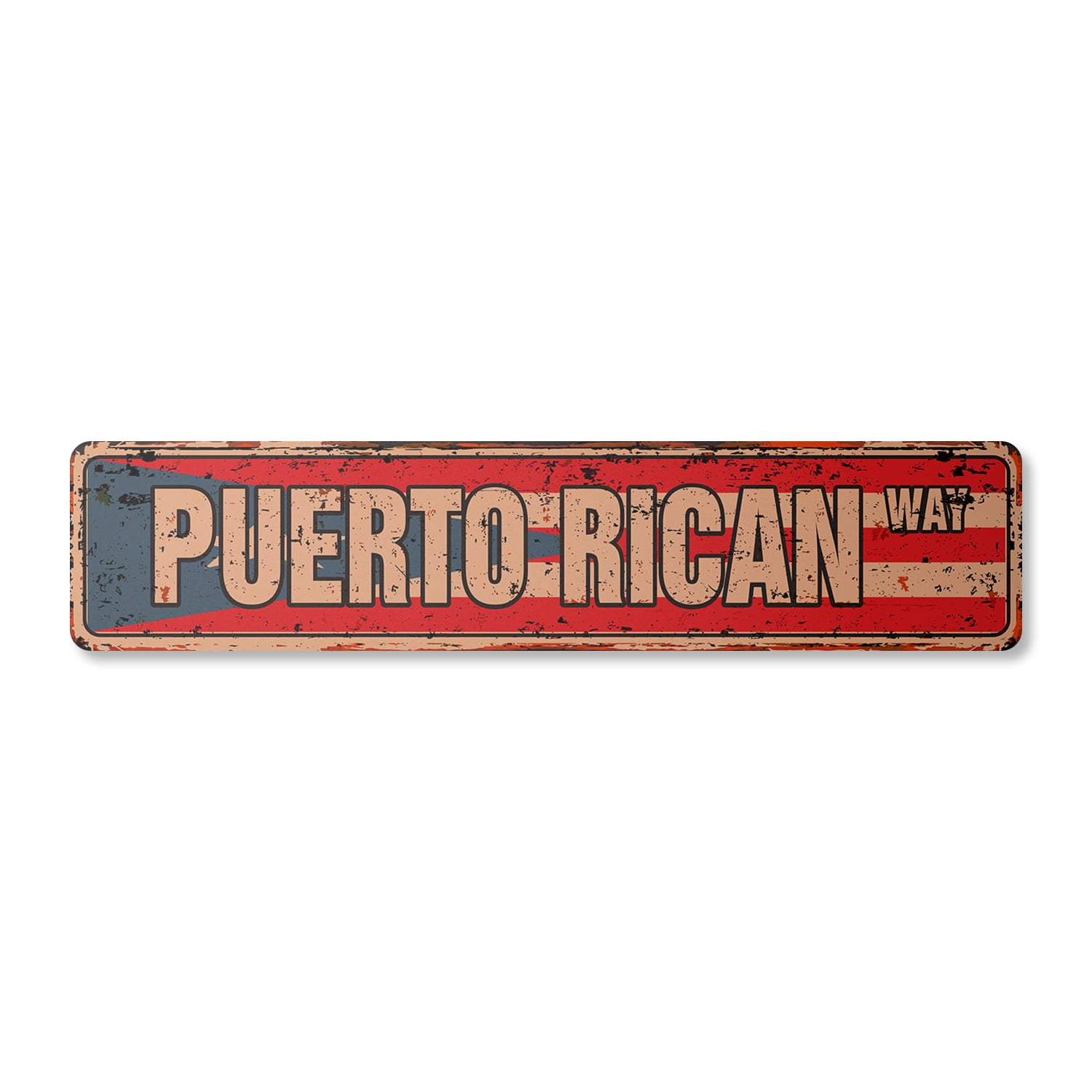 Purto Rico Sign PUERTO RICAN FLAG Vintage Plastic Street Sign puerto rico national ...