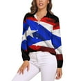 thumbnail image 1 of PUERTO RICAN FLAG by Solomaskx Long Sleeve Blouse Woman Streetwear Casual Shirts Summer Oversize Woman Streetwear Clothing Birthday Present, 1 of 7