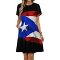 thumbnail image 1 of PUERTO RICAN FLAG by Solomaskx Short Sleeve Dress Women Summer Evening Dresses Ladies Sundress, 1 of 7