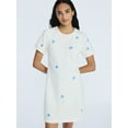 thumbnail image 1 of Free Assembly Women’s and Women's Plus Embroidered Mini Dress with Puff Sleeves, Sizes XS-4X, 1 of 6
