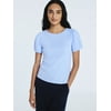 Free Assembly Women's Crewneck Top with Short Puff