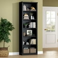 thumbnail image 1 of PUFFCAFE 75" Tall Bookcase,24" Wide Wood Book Shelf,6 Tier Display Storage Shelves,Black Bookshelf for Home Office Living Room Bedroom Study, 1 of 6