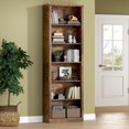 thumbnail image 1 of PUFFCAFE 75" Tall Bookcase,24" Wide Wood Book Shelf,6 Tier Display Storage Shelves,Brown Book Case for Home Office Living Room Bedroom Study, 1 of 6