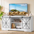 thumbnail image 1 of PUFFCAFE Farmhouse TV Stand for 65" 60" 55" Tvs,Entertainment Center with Storage & Sliding Barn Doors,Media TV Console Table,White TV Stand for Living Room, 1 of 6