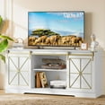 thumbnail image 1 of PUFFCAFE Farmhouse TV Stand for 65" 60" 55" Tvs,Entertainment Center with Storage & Sliding Barn Doors,Media TV Console Table,White TV Stand for Living Room, 1 of 6