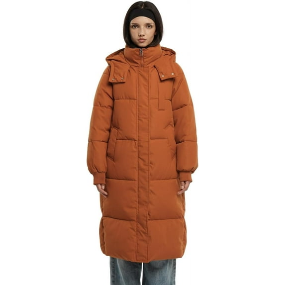 PUFFIT Long Puffer Jacket for Women,Ultra Soft Winter Coat Hooded with Deep Pockets,Water Repellent, Ladies Warm Winter Jacket