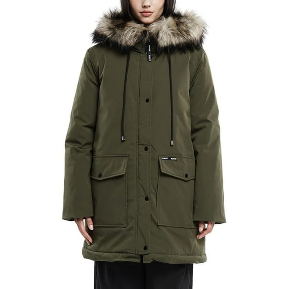 PUFFIT Winter Parka Jackets for Women,Thickened Ladies Puffer Jacket with Faux Fur Lining, Water Repellent,Warm, Hooded Womens Winter Coats for Cold Weather