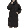 thumbnail image 1 of PUFFIT Women Long Puffer Jacket Hood Winter Water Repellent Wind-resistant Warm Ladies Quilted Padded Coat Big Pocket, 1 of 8