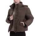 thumbnail image 1 of PUFFIT Women Puffer Jacket Hood Winter Water Repellent Wind-resistant Ladies Classic Quilted Padded Coat Big Pocket, 1 of 5