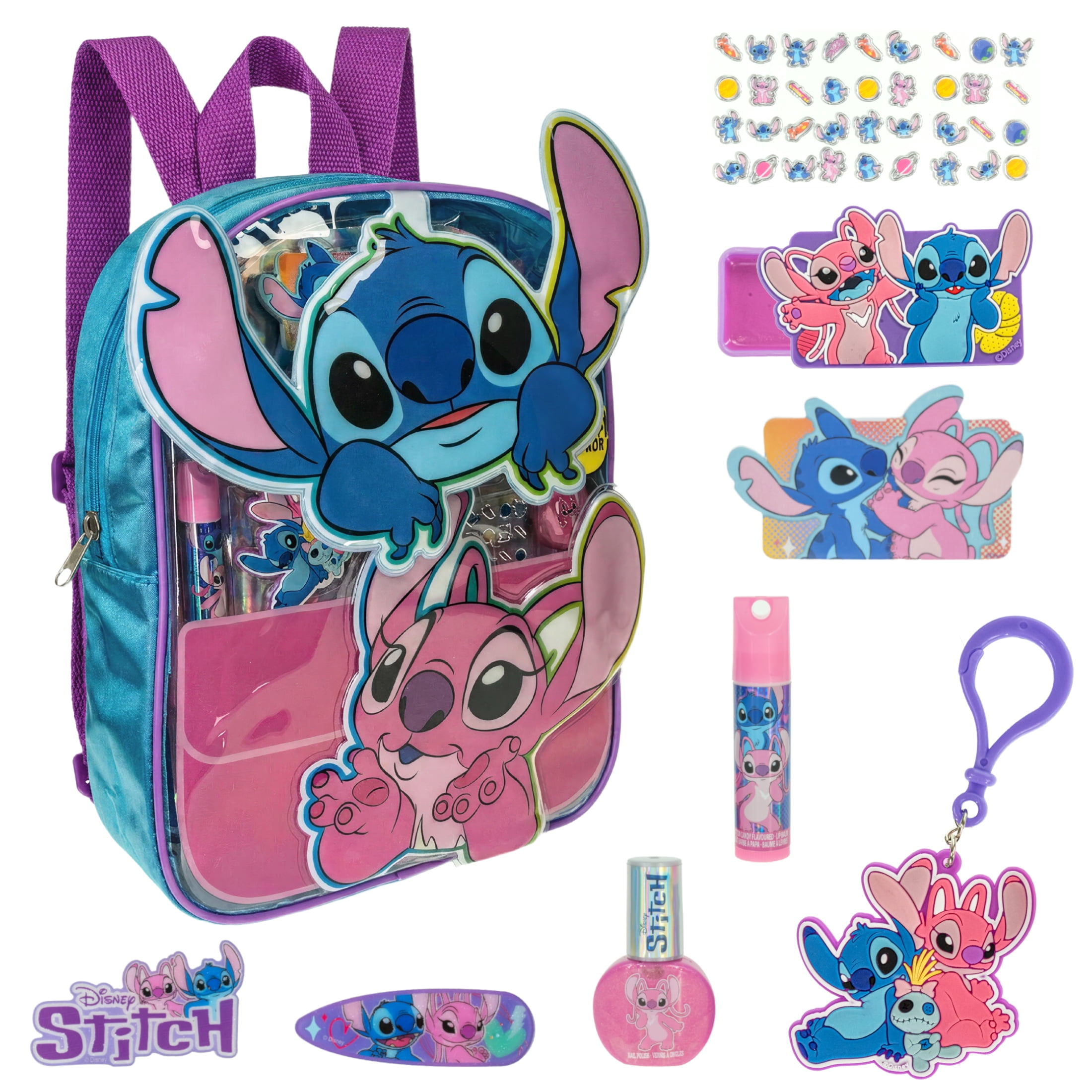 Disney Stitch Backpack Cosmetic Set, Multicolor, 9 Pieces