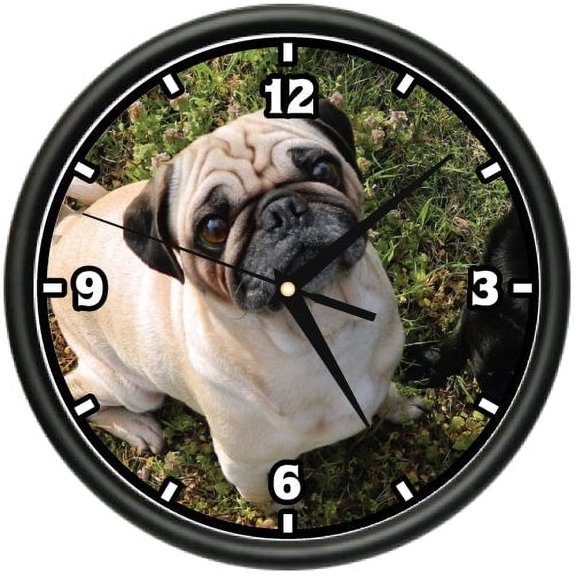 PUG FACE Wall Clock dog lover doggie pet breed gift
