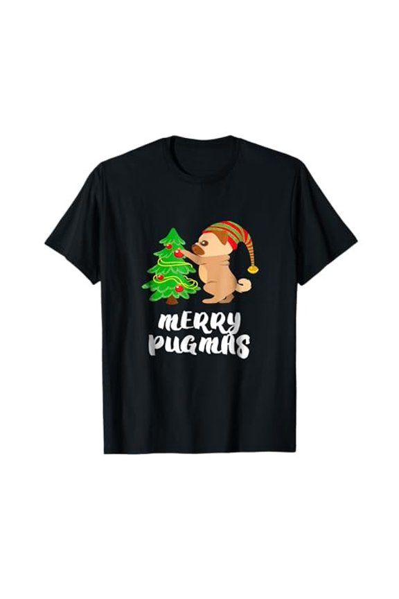 PUGMAS Pug Christmas Pug Dog Animal Lover Funny T-Shirtfrom JP