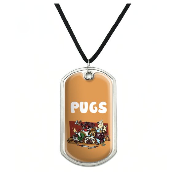 PUGS Games RPG Pickup Groups LFG Rogue Wizard Warrior Ranger 2 Military Dog Tag Pendant Necklace with Cord