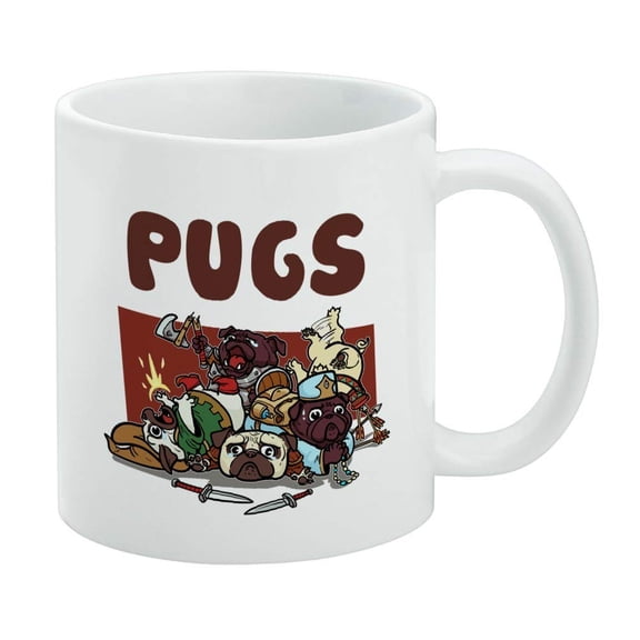 PUGS Games RPG Pickup Groups LFG Rogue Wizard Warrior Ranger 2 White Mug
