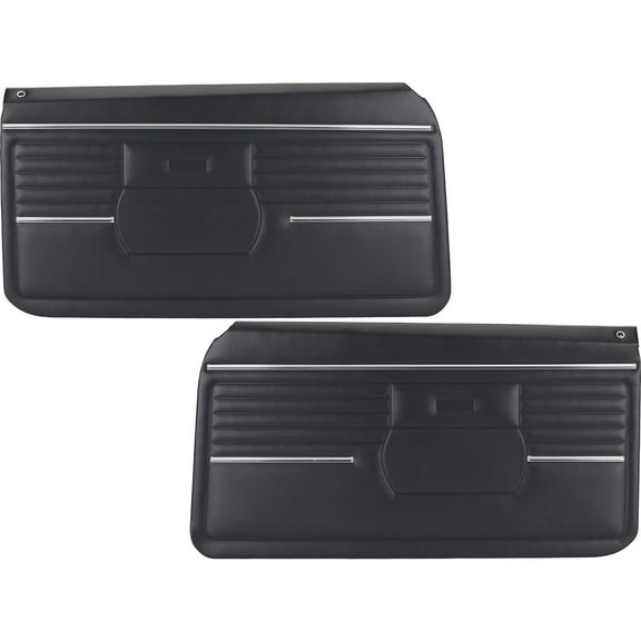 PUI PD210 1968 Camaro Standard Front Door Panels, Black, Pair