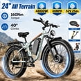 thumbnail image 1 of PUJH 4000W Peak Dual Motor Fat Tire Electric Bike for Adults, 160Nm High Torque Electric Mountain Bike with 52V 25Ah 1300Wh Battery, Full Suspension, 1 of 9