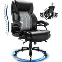 PUKAMI Heavy Duty Big and Tall Office Chair 500lbs,High Back PU Leather Executive Desk Chair