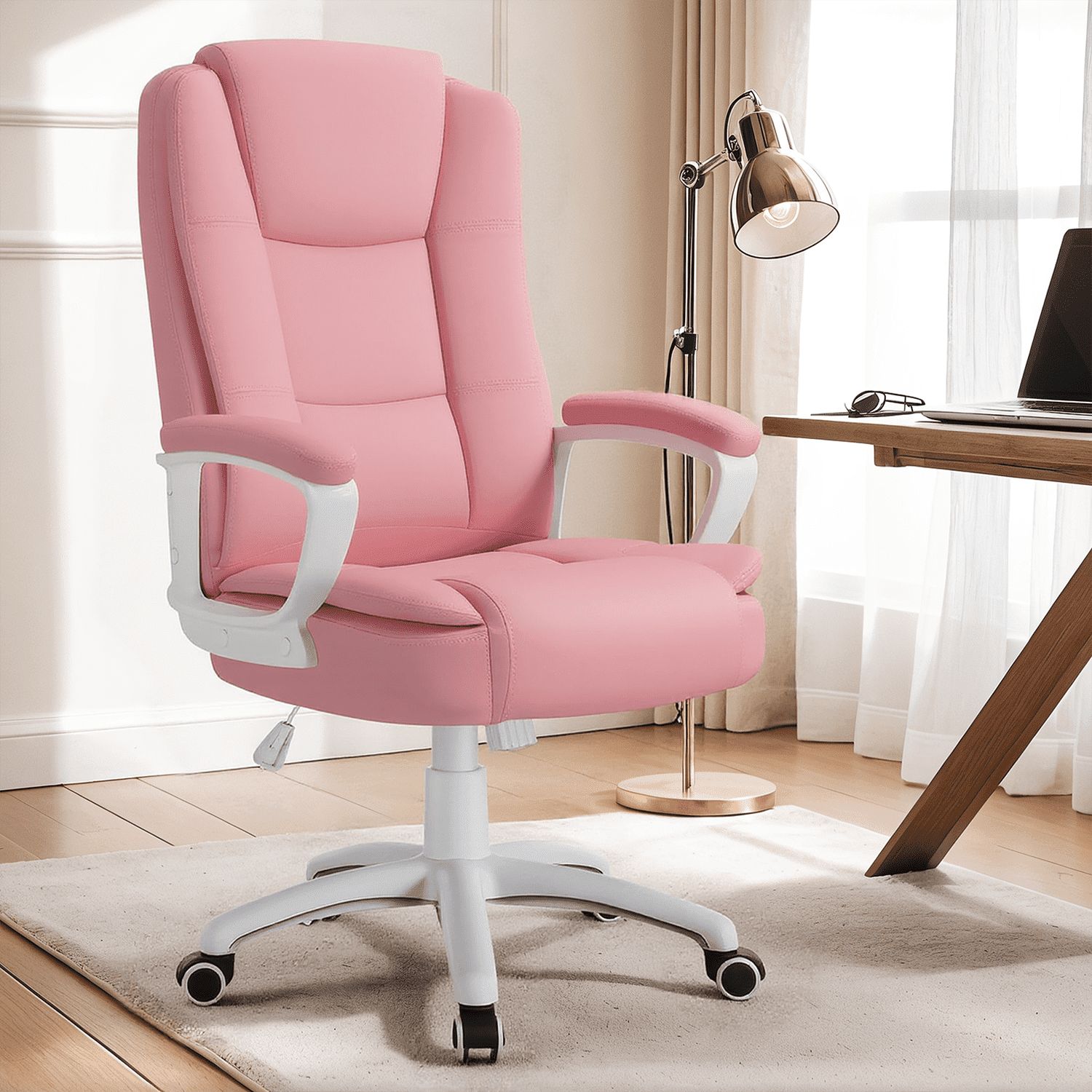 PUKAMI Office Desk Chair,Big And Tall Managerial Executive Chair,High Back Computer Chair