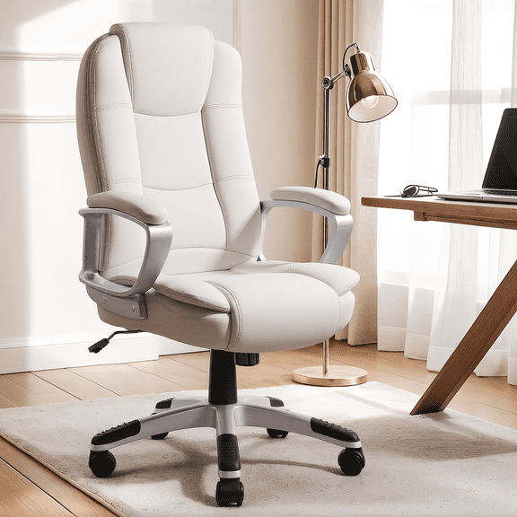 PUKAMI Office Desk Chair,Big And Tall Managerial Executive Chair,High Back Computer Chair