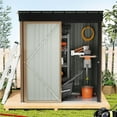 thumbnail image 1 of PUKAMI Outdoor Storage Shed with Floor, 5x3 FT Utility Tool Shed Storage House with Lockable Door, Steel Anti-Corrosion Garden Shed Outdoor Metal Shed for Garden Backyard Patio Lawn, 1 of 8