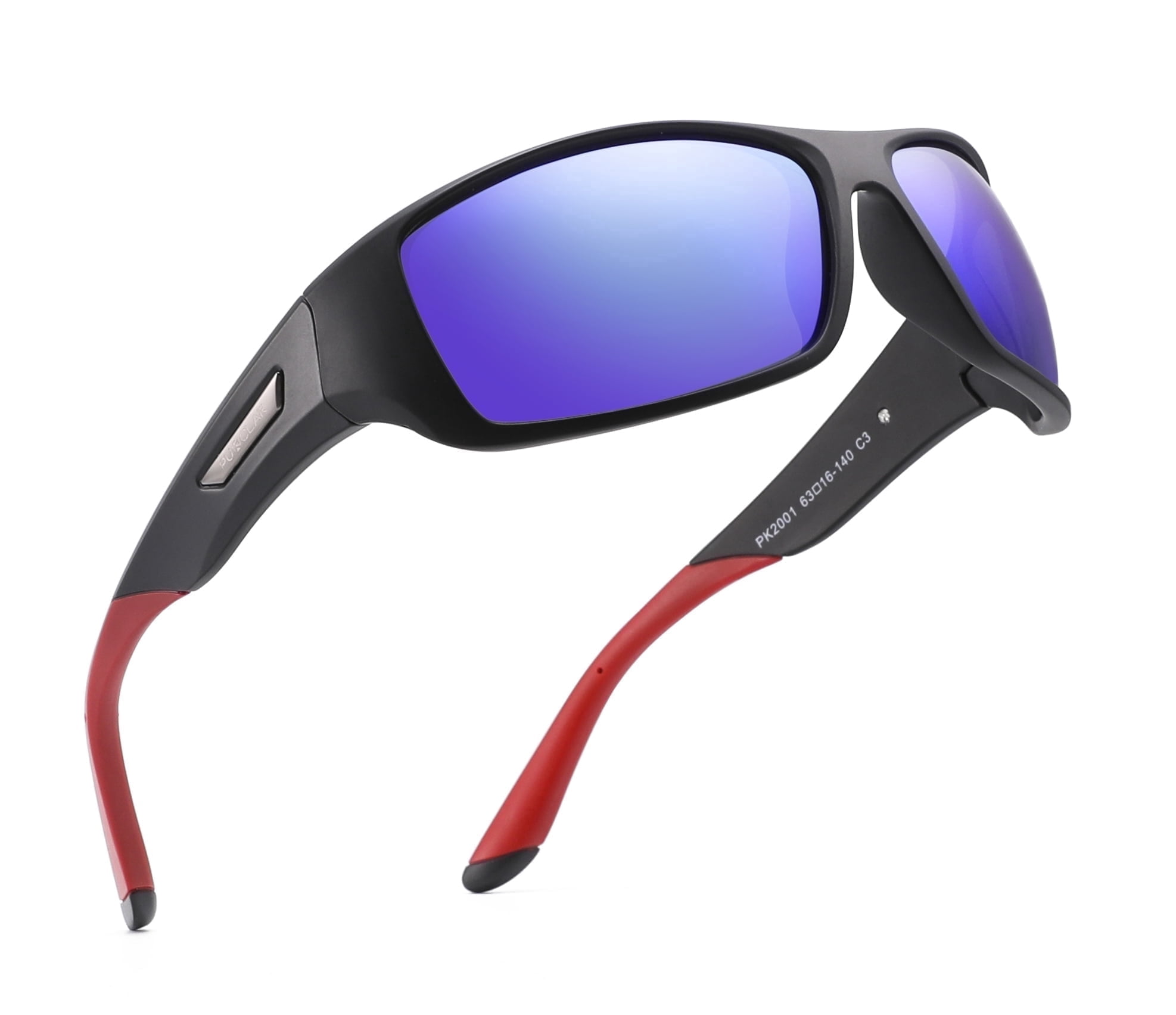 PUKCLAR Polarized Sports Sunglasses for Men Women Driving Sunglasses Cycling Running Fishing Golf Goggles Unbreakable Frame