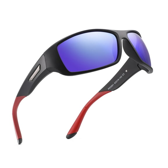 PUKCLAR Polarized Sports Sunglasses for Men Women Driving Sunglasses Cycling Running Fishing Golf Goggles Unbreakable Frame