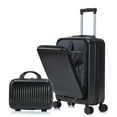 thumbnail image 1 of PUKNLY 14" & 20" ABS Spinner Wheel Luggage Set with Combination Lock - 2-Piece Front Opening Suitcase Set Includes Carry-On & Check-In Size, 1 of 9