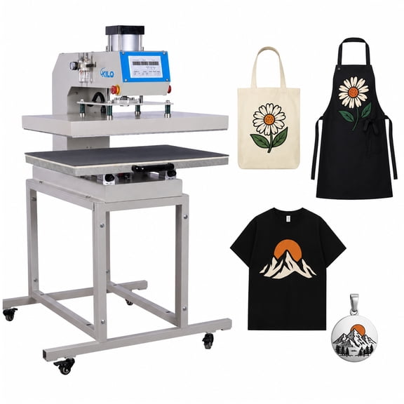 PUKNLY 24x32 In Large Auto Digital Heat Pressing Machine, Industrial Sublimation Heat Press Machine for T-Shirt, Larger Area Work, Heat Transfer Printing Machine for Commercial, No Plug, 220V,6000W