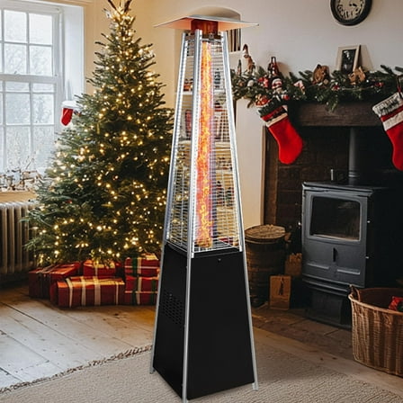 PUKNLY 48,000 BTU Propane Patio Heater with Wheels & Cover - Outdoor Commercial Residential Heater for Garden, Terrace, Poolside