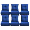 thumbnail image 1 of PUKNLY 6 pack Outdoor Chair Cushions, 24x24x6 in Patio Furniture Cushions, Waterproof & Fade Resistant High Back Deep Seat Cushions Replacement for Wicker Chairs, Loveseats, Sofas, Benches, Dark Blue, 1 of 7