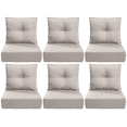 thumbnail image 1 of PUKNLY 6 pack Outdoor Chair Cushions, 24x24x6 in Patio Furniture Cushions, Waterproof & Fade Resistant High Back Deep Seat Cushions Replacement for Wicker Chairs, Loveseats, Sofas, Benches, Khaki, 1 of 7