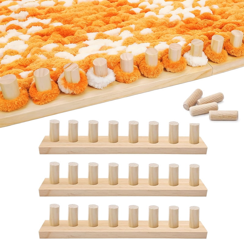 PUKNLY Chunky Blanket Loom, 46" Adjustable Chunky Yarn Loom Kit, Wood Knitting Loom for DIY Blankets, User-Friendly Blanket Making Kit for Home Decor & Stress Relief