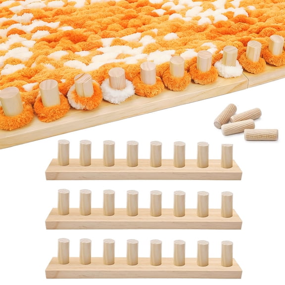 PUKNLY Chunky Blanket Loom, 46" Adjustable Chunky Yarn Loom Kit, Wood Knitting Loom for DIY Blankets, User-Friendly Blanket Making Kit for Home Decor & Stress Relief