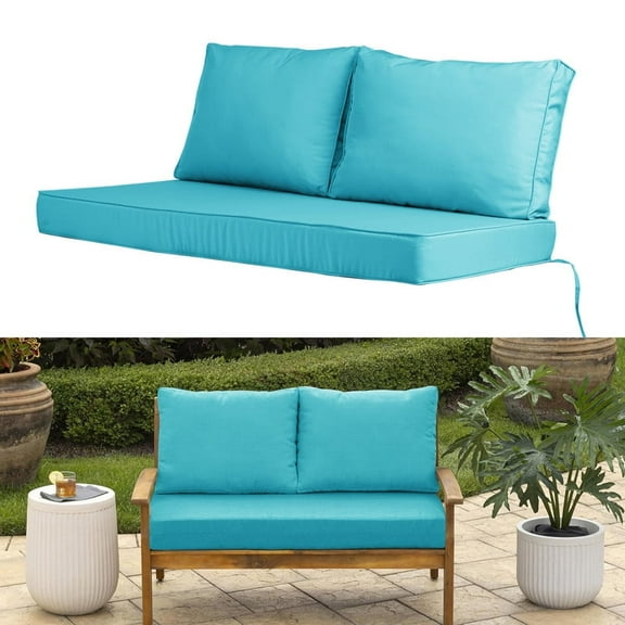 PUKNLY Outdoor Loveseat Cushion Set, 48 x 32in, Waterproof Patio Loveseat Cushion, Fade Resistant, Cushion Set for Couch, Bench, and Swing
