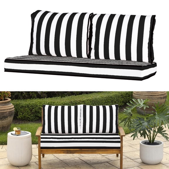 PUKNLY Outdoor Loveseat Cushion Set, 48 x 33in, Waterproof Patio Loveseat Cushion, Fade Resistant, Cushion Set for Couch, Bench, and Swing