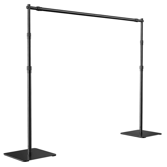 PUKNLY Photo Backdrop Stand Heavy Duty, Adjustable 10*8ft Back Drop Stand for Party, Sturdy Pipe and Drape Stand, Versatile Flower Wall Backdrop Frame for Wedding, Baby Shower, Birthday, Trade Shows