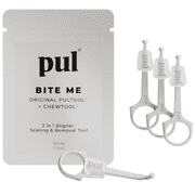PUL 2-in-1 Aligner Removal and Chew Tool for Invisalign and Clear Aligners, Easy-to-Use Aligner Seating and Remover Tool, White, 4 pack