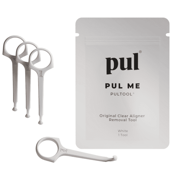 PUL Clear Aligner Removal Tool — Compatible with Removable Braces, Retainers & Trays – Easy-to-Use Device Remover, Dental & Oral Hygiene Care Product - White - 4 Pack