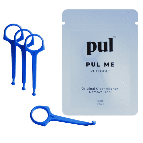 PUL Clear Aligner Removal Tool — Compatible with Removable Braces, Retainers & Trays – Easy-to-Use Device Remover, Dental & Oral Hygiene Care Product - Blue - 4-Pack