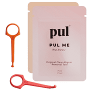 PUL Clear Aligner Removal Tool, Compatible with Removable Braces, Retainers & Trays, Pink/Orange, 2 Pack