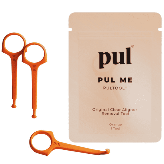 PUL Clear Aligner Removal Tool — Compatible with Removable Braces, Retainers & Trays – Easy-to-Use Device Remover, Dental & Oral Hygiene Care Product - Orange - 3 Pack